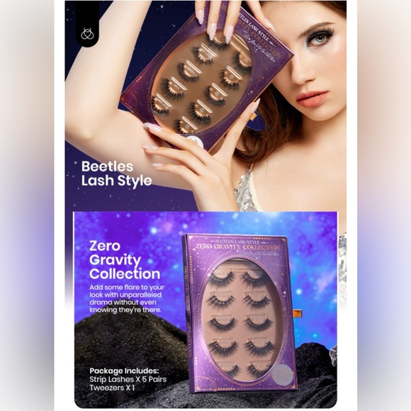 Easy False Eyelashes Zero Gravity Collection 5 pairs of Mixed with Tweezers - Picture 7 of 14